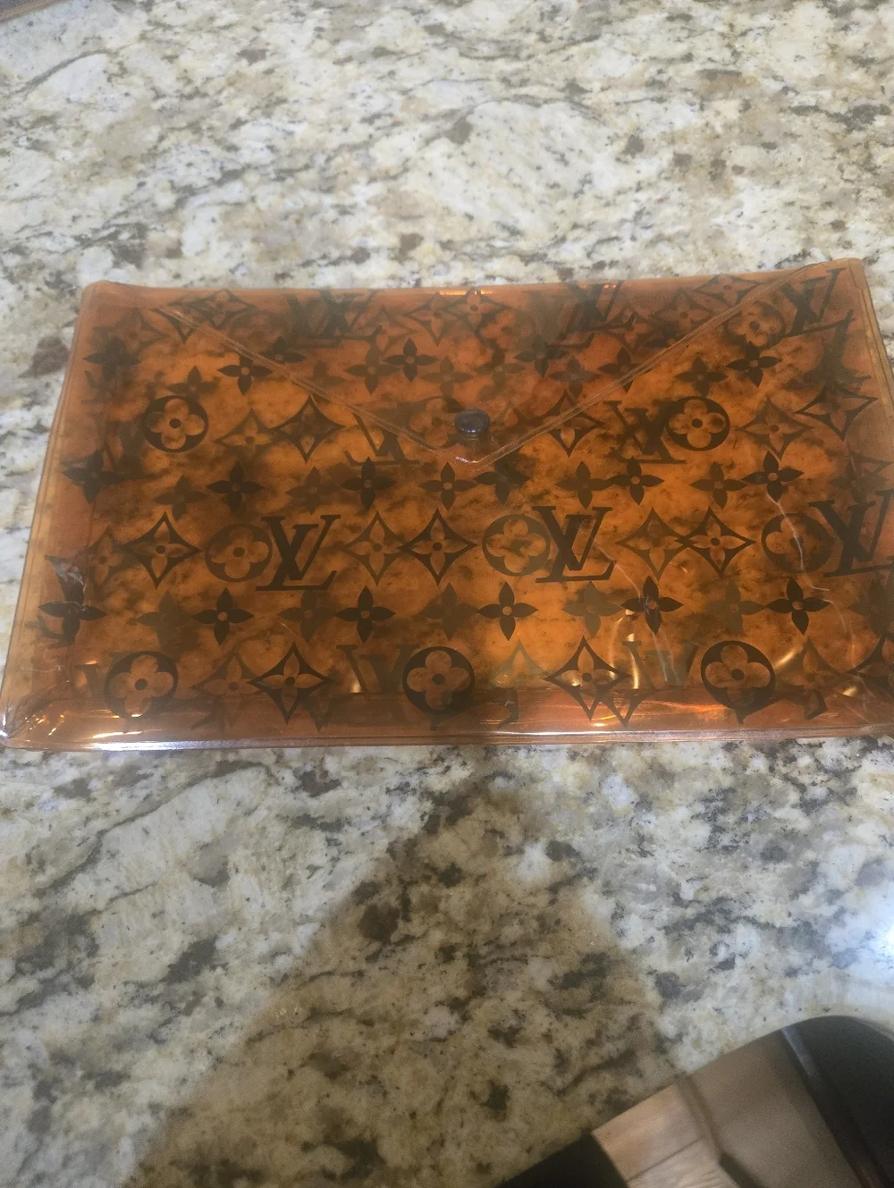 Louis Vuitton Orange Translucent Monogram PVC Envelope Pouch, Beautiful - Picture 1 of 1